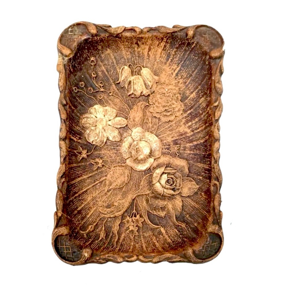 Vintage Syroco Wood Art Nouveau Style Tray